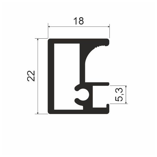 Профиль-ручка MF61, L=6000мм, черный браш