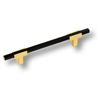 Ручка-рейлинг, 778-128-Matt Gold-Matt Black, 128мм, металл, матовое золото/черный матовый
