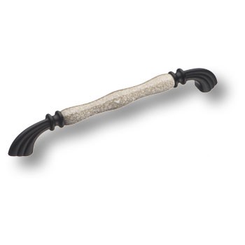 Ручка-скоба, 1905-85-192-L GREY, 192мм, металл/керамика, чёрный/серая паутинка