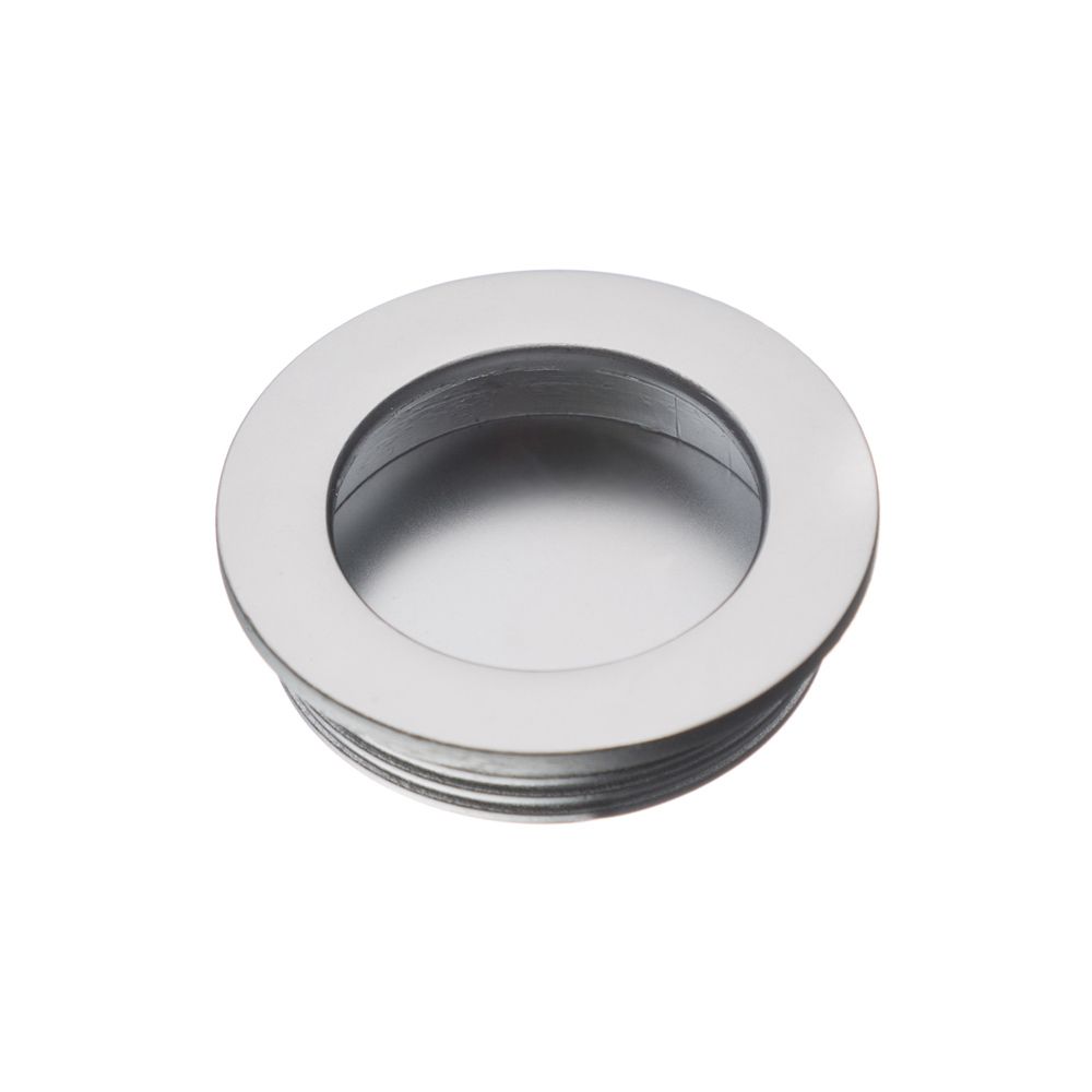 Ручка врезная, UZ-00B224-05, d=40мм, круглая, металл, матовый хром, GTV