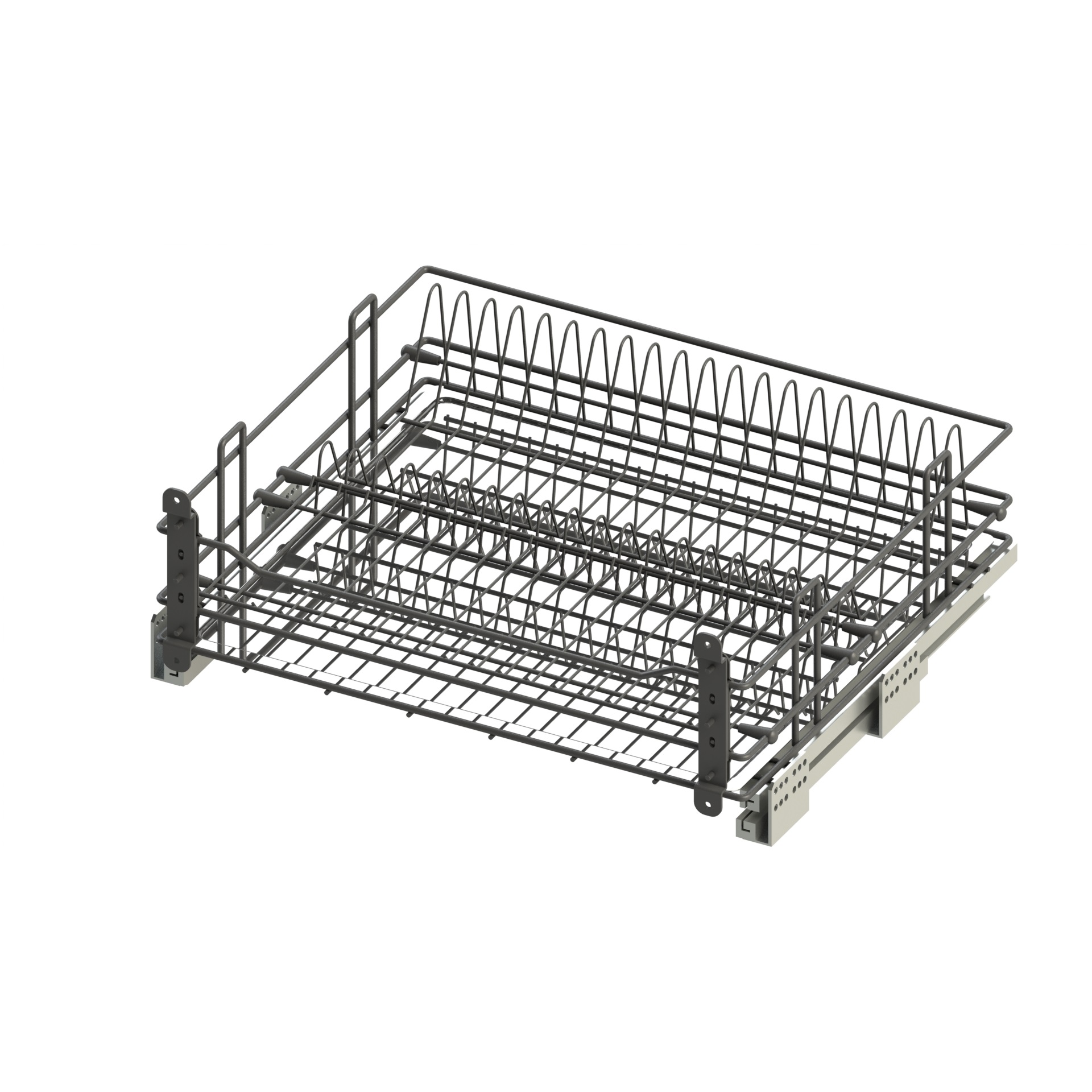 Сушка в нижний шкаф 600мм, 545х485х180мм, направляющие с доводчиком (ГТВ), графит, Россия