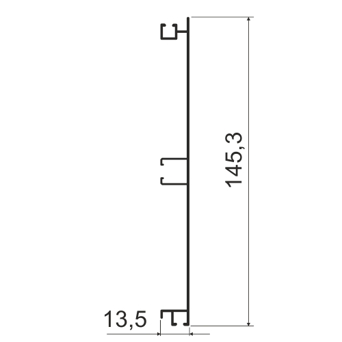 Цоколь алюминиевый, Н=150мм, L=4000мм, А00 серебро