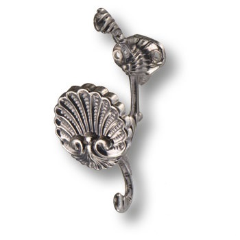 Крючок, 4210.0119.094, двухрожковый, металл, старое серебро