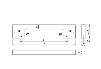 Ручка-скоба, UZ-819, 128мм, металл, белый глянцевый