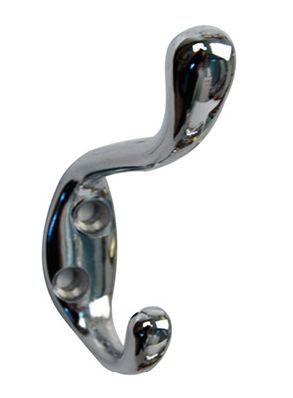 Крючок, 586, двухрожковый, металл, хром