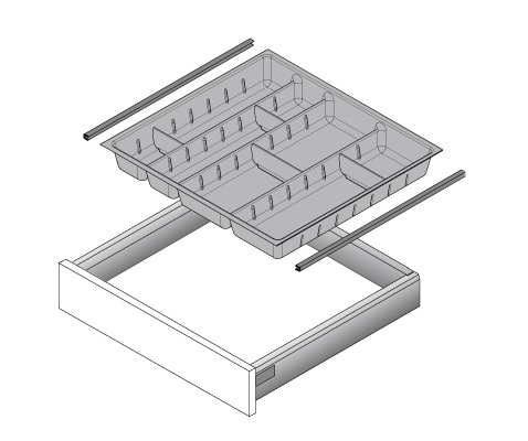 Стыковочный профиль ArciTech для OrgaTray, NL500, под хром