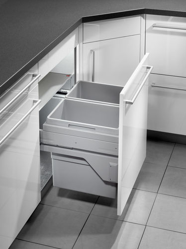 Система сортировки "Euro-Cargo-S 60", 2х30л, 562-568x403x439мм, в шкаф 600мм, полного выдвиж., серый