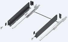 Ящик тонкостенный Push To Open 5D Nova Tech, L=450мм, H=84мм, темно-серый, HISSEN