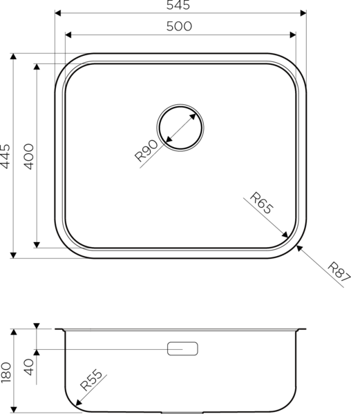 Мойка Omi 54-U/I-IN, нержавеющая сталь, нержавеющая сталь