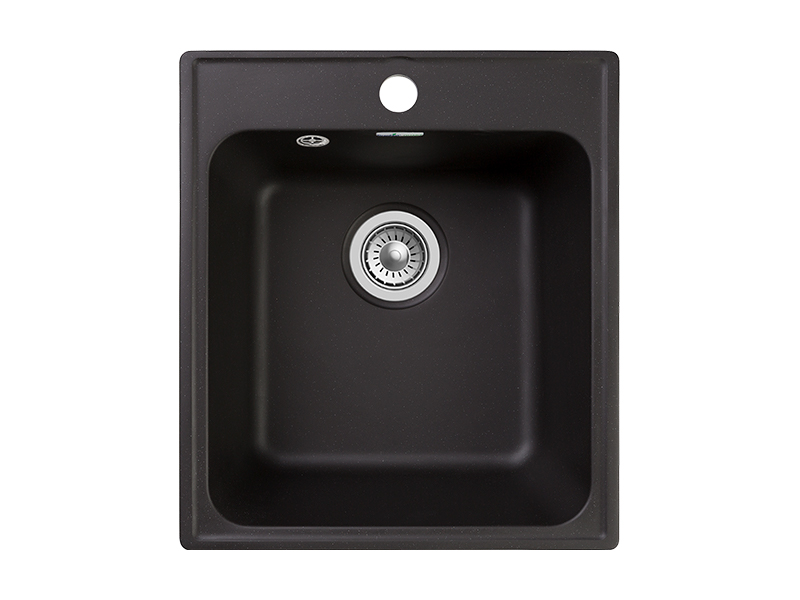 Мойка GranFest QUARZ 17, 418х477 мм, черный (квадратная, без сифона)