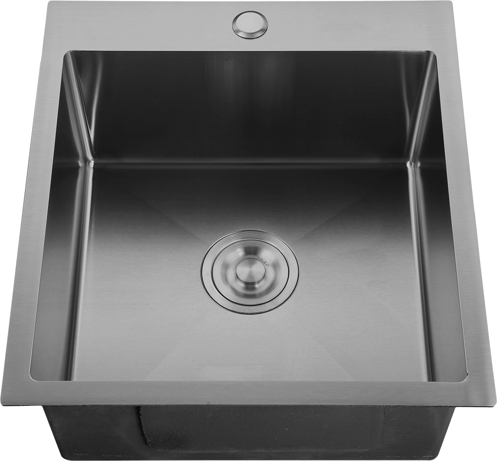 Мойка GranFest METAL 4844, 485х440 мм, нерж. сталь PVD, графит
