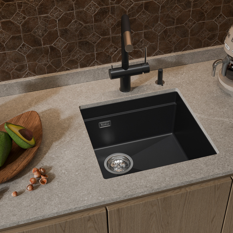 Мойка Rivelato LINO 454-L, 450х440х200мм, антрацит