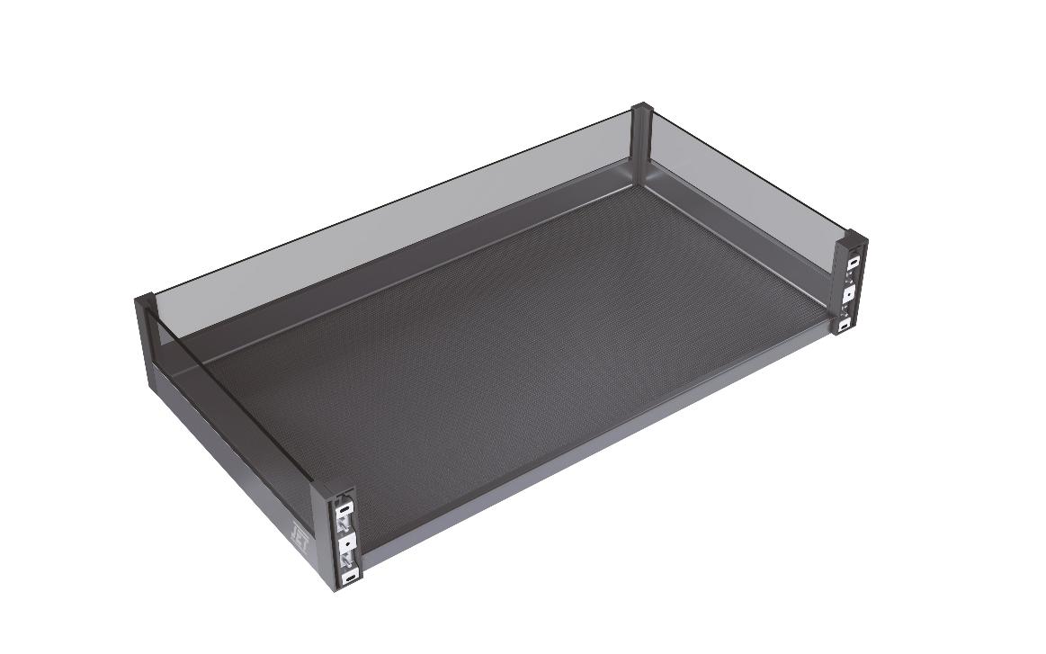 Корзина выкатная 600мм, 564x466x169мм, полн. выдв., с доводчиком, под навес. фасад, антрацит, JET