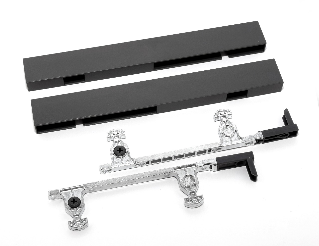 Держатель передней панели ящика, левый и правый, темно-серый, (H199), HISSEN