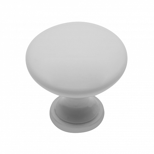 Ручка-кнопка, TERNI, d=30мм, металл, белый глянцевый, GTV