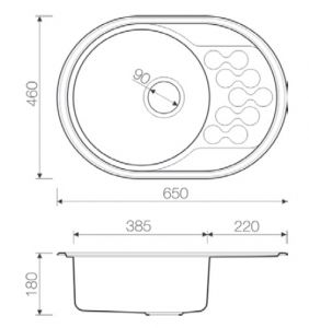 Мойка Kasumigaura 65-IN, нержавеющая сталь, нержавеющая сталь