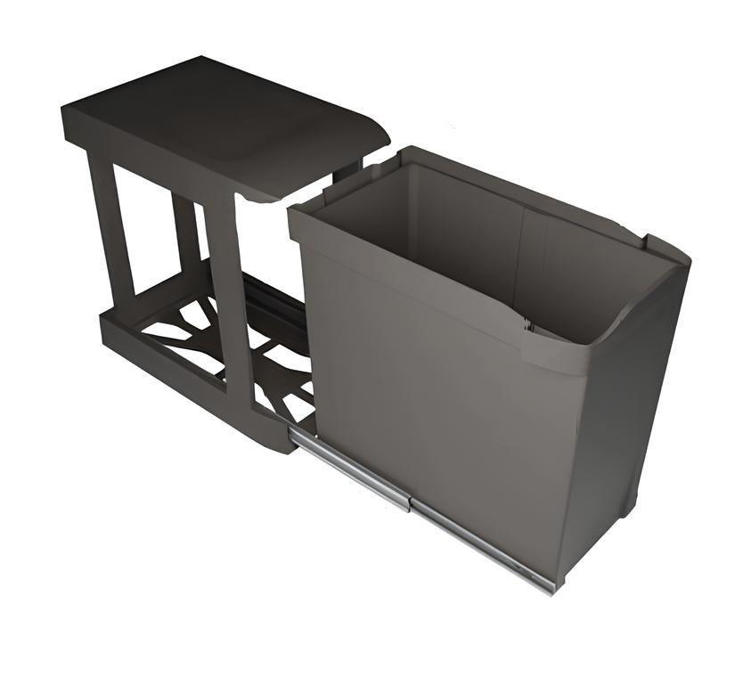 Контейнер для мусора выдвижной, 30л, 260x452x442, пластик, темно-серый, Gollinucci