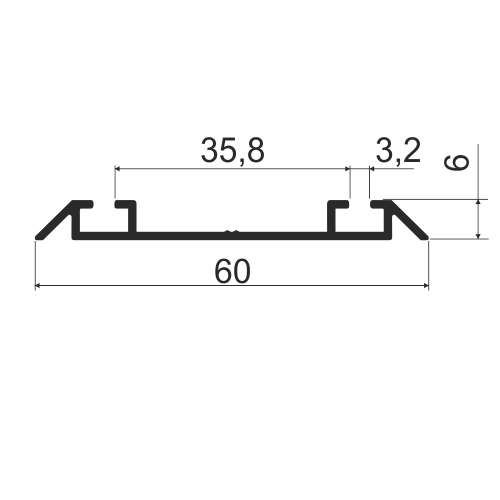 Трек нижний L=5800мм, латунь