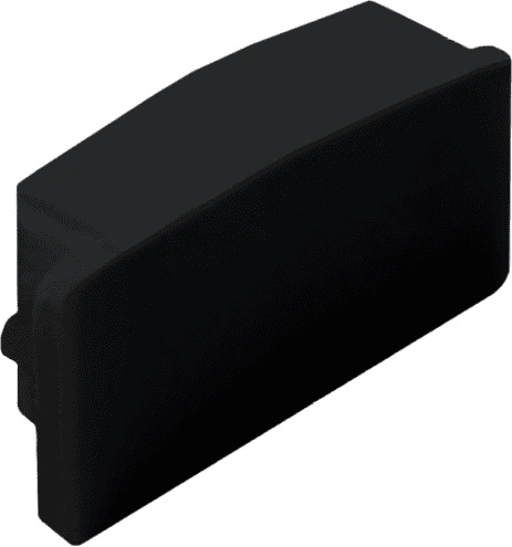 Заглушка торцевая для накладного профиля, пластик, черный, AQ