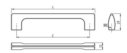 Ручка-скоба, UZ-336, 128мм, металл, инокс