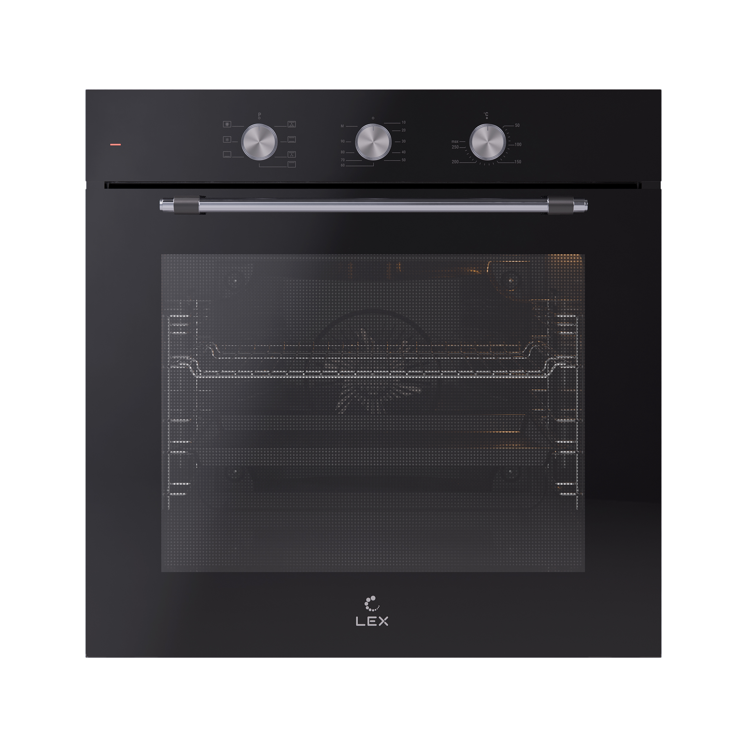 Духовой шкаф EDP 670 BL MAX, 60 см, стекло/нерж. сталь, черный, Lex