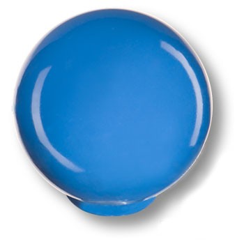 Ручка-кнопка, 626AZM, d=24мм, пластик, голубой глянцевый, "Шар"