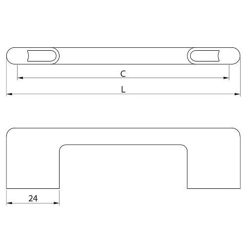 Ручка-скоба, CAPRI, 128мм, металл, матовый хром