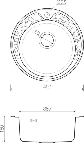Мойка Tovada 49-IN, нержавеющая сталь, нержавеющая сталь