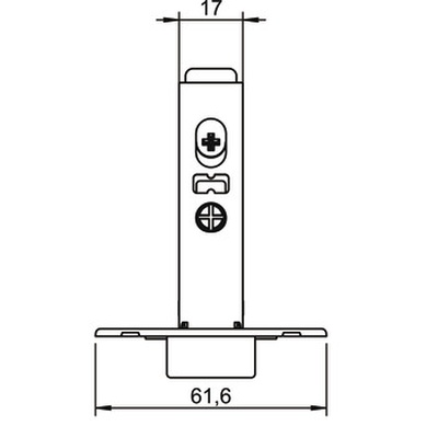 Петля внутренняя 110SM clip-on, с доводчиком, 48/6мм, БЕЗ ПЛАНКИ, Hafele