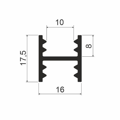 Профиль разделительный, L=6000мм, латунь A21