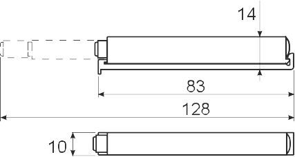 Толкатель Push Open без магнита, накладной, c силиконовым окончанием, серый, GTV