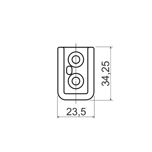 Штангодержатель для прямоугольной штанги, латунь