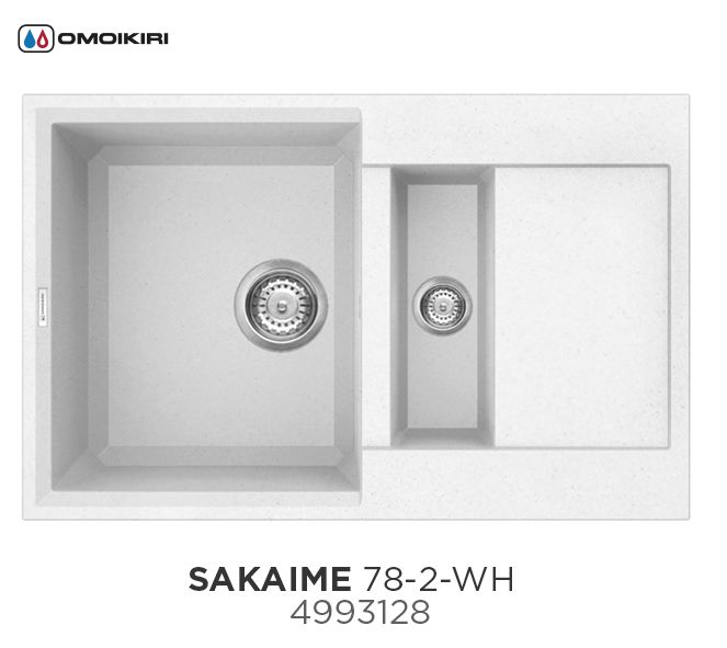 Мойка Sakaime 78-2-WH, Tetogranit/белый