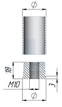 R-12M Втулка металлическая, CMF