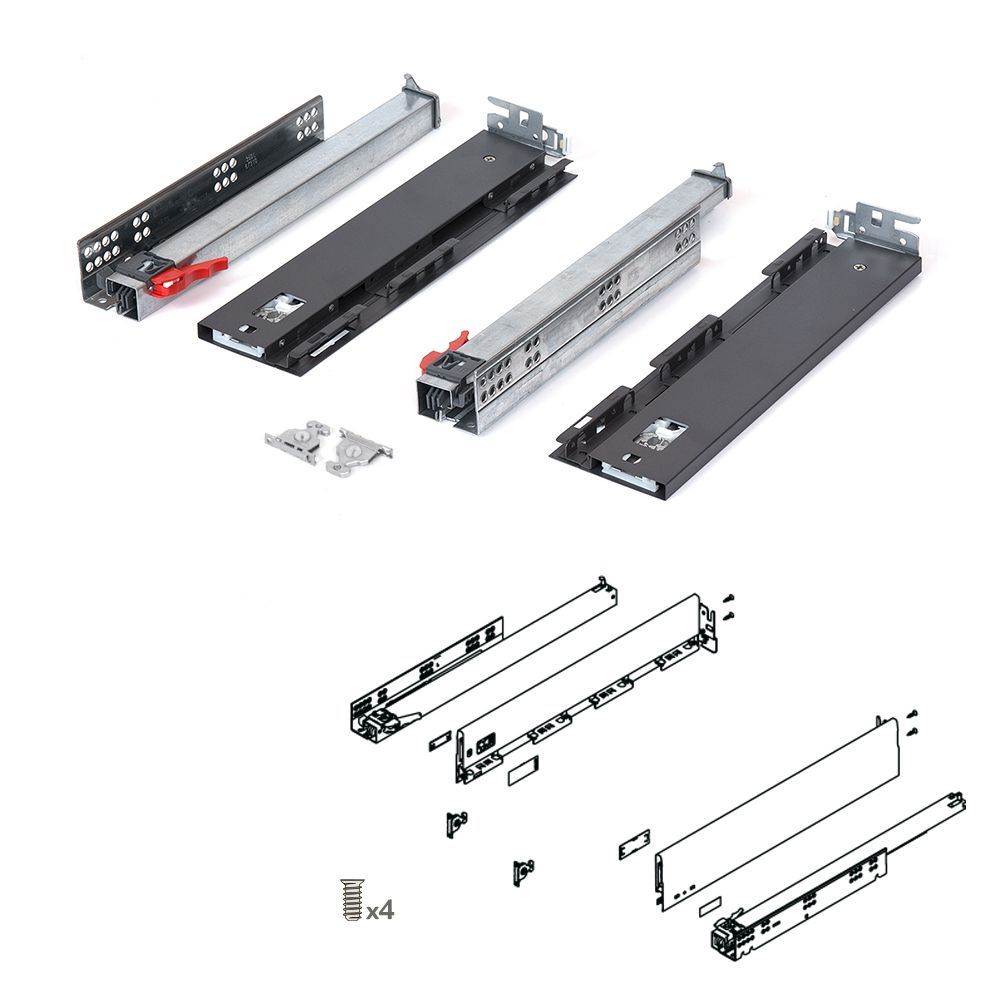 Ящик FLOWBOX с доводчиком (SC), H=106/58мм, L=400мм, антрацит, Samet