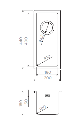Мойка Taki 20-U/IF-GM, нержавеющая сталь, вороненая сталь