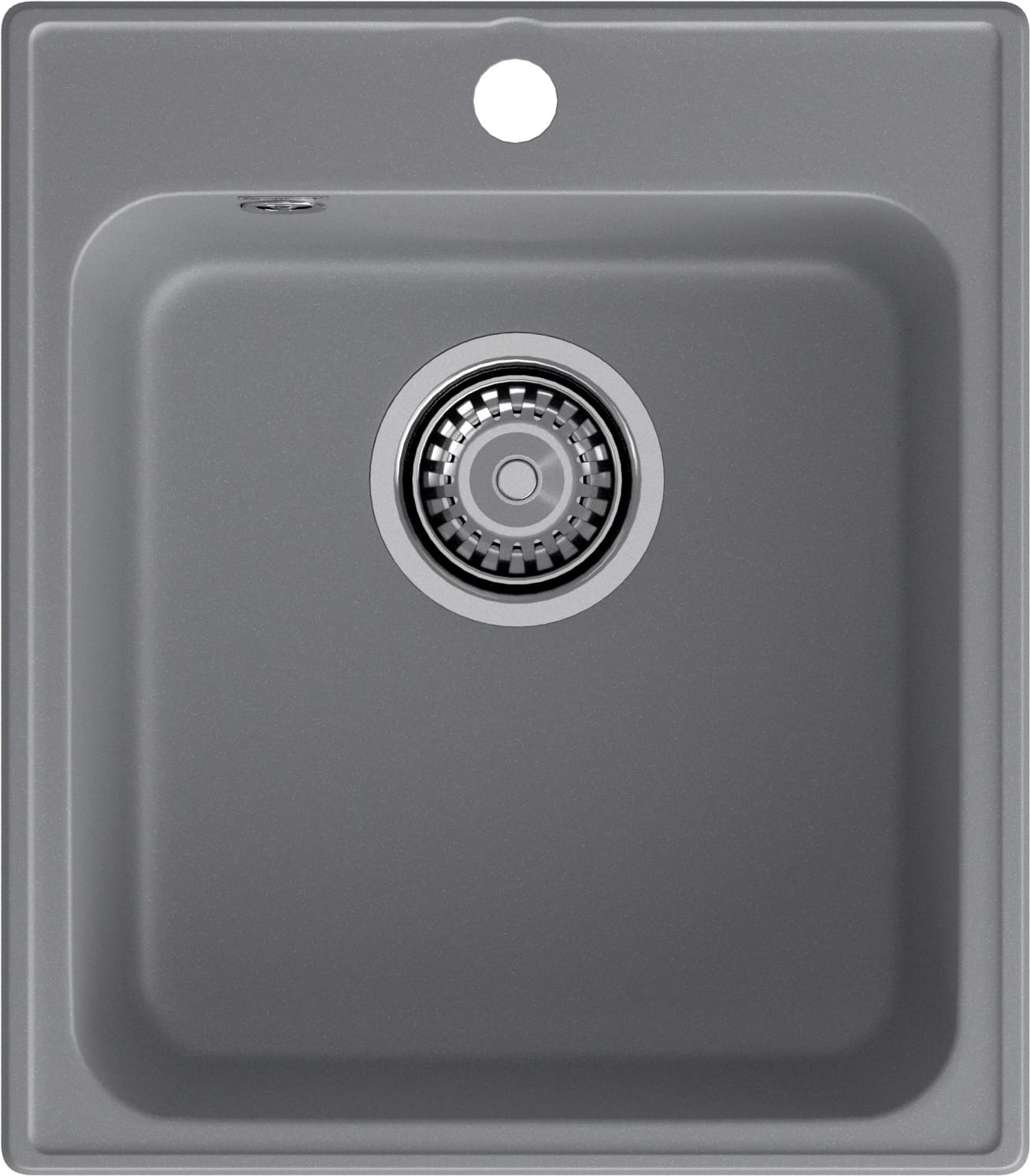 Мойка GranFest QUARZ 17, 418х477 мм, темно-серый (квадратная, без сифона)
