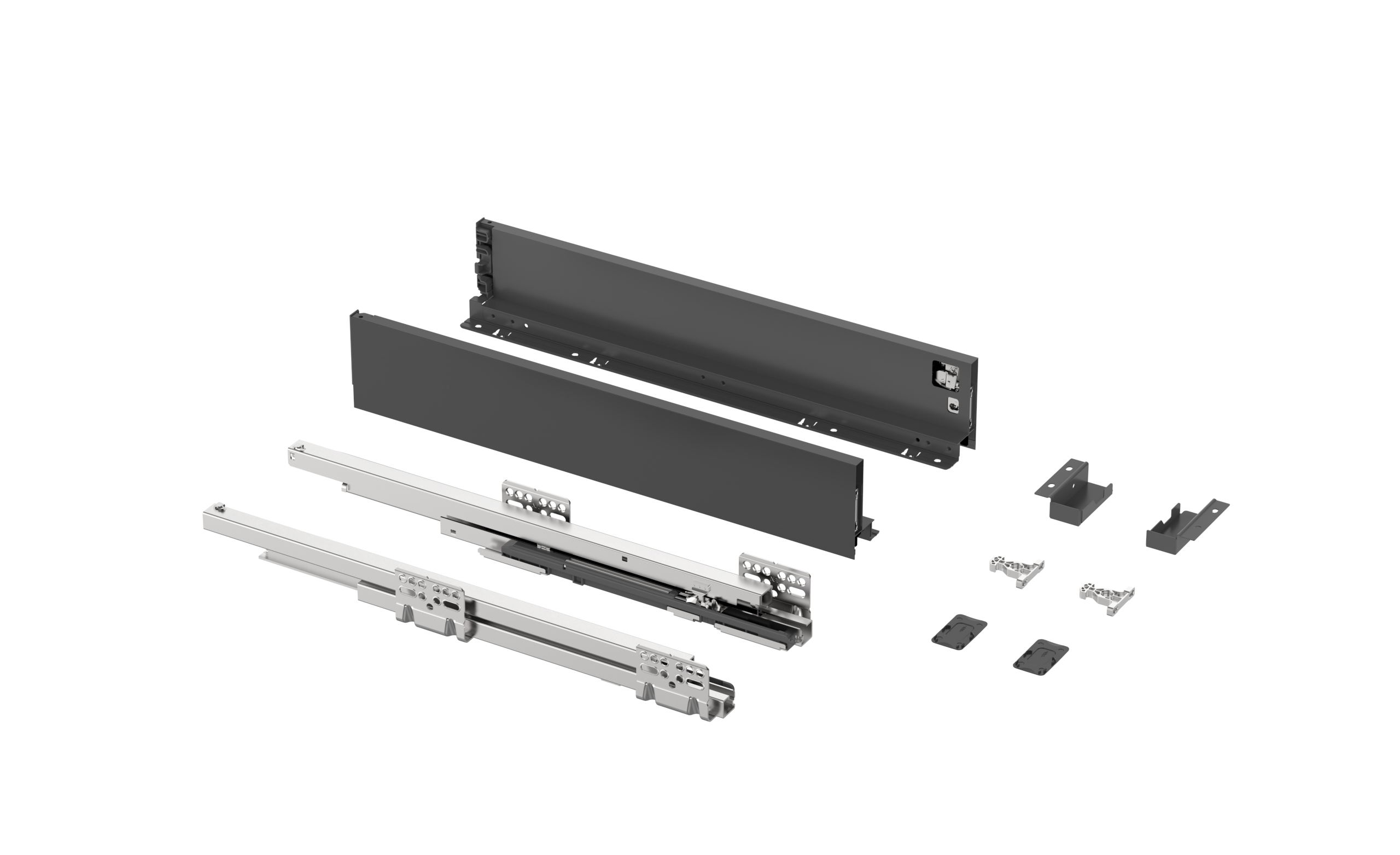 Ящик тонкостенный Nova Tech, L=500мм, H=84мм, темно-серый, HISSEN