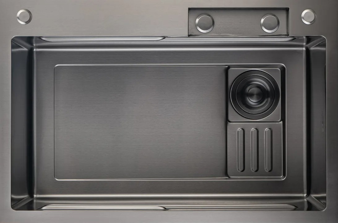 Мойка GranFest METAL 7545, 750х450 мм, нерж. сталь PVD, графит