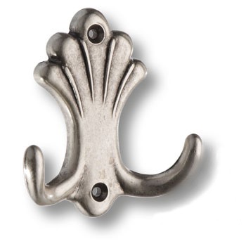 Крючок, 15.722.00.16, двухрожковый, металл, античное серебро