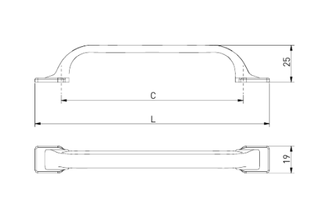 Ручка-скоба, RETRIS, 128мм, металл, старое золото