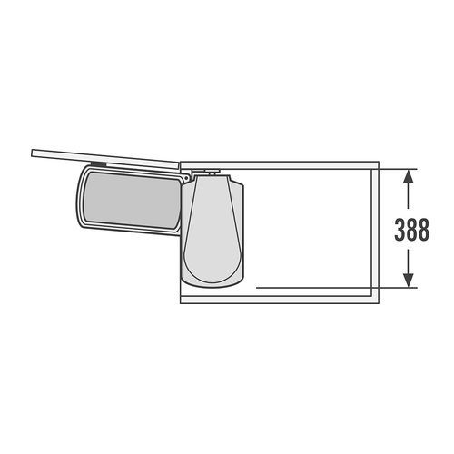 Контейнер для мусора "Oko-flex", 18л, 203х389х450, в шкаф на 450мм, металл/пластик, белый