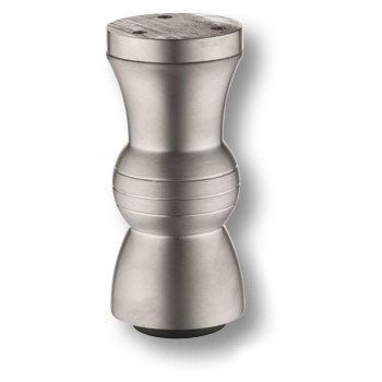 Опора декоративная мебельная регулируемая, d=44мм, h=100мм, алюминий, сатиновый хром