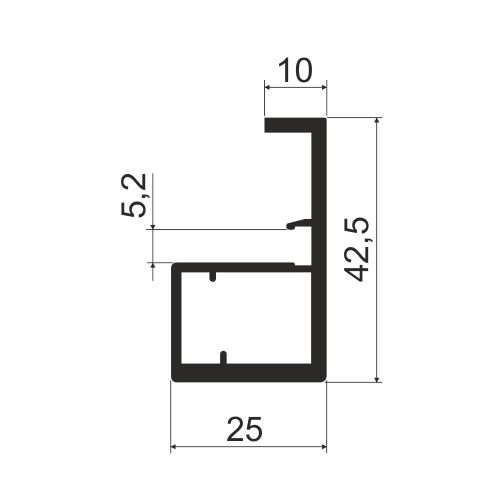 Профиль-ручка MF21NEW, L=2850мм, черный