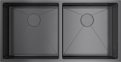 Мойка Taki 86-2-U/IF GM, нержавеющая сталь, вороненая сталь