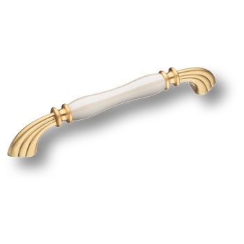 Ручка-скоба, 1905-61-160-L PEARL, 160мм, металл/керамика, матовое золото/перламутровый