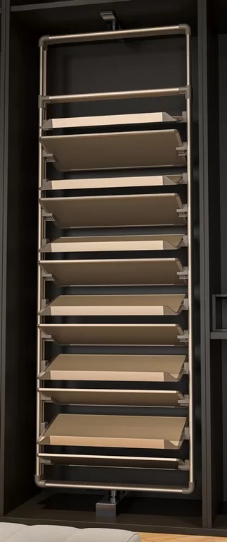 Комплект полок для обувницы Aiden поворотно-выдвижной, 8 уровней, 800мм, шампань, ALFALUX