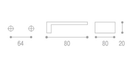 Ручка-скоба, GG18-RSM08, 64мм, 80х80мм, металл, матовый хром