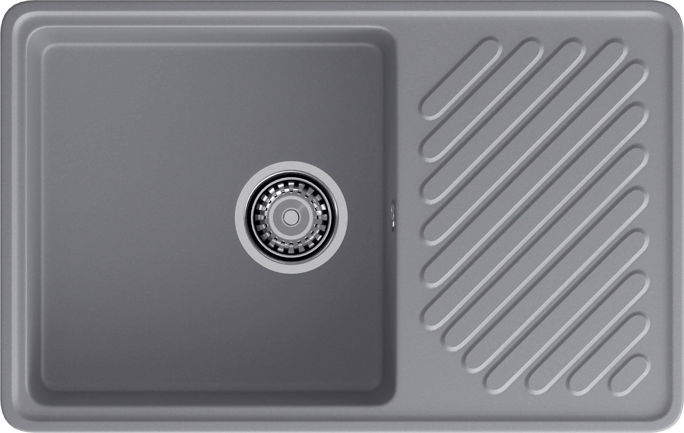 Мойка GranFest QUARZ 52, 753х476 мм, темно-серый (прямоугольная, без сифона)