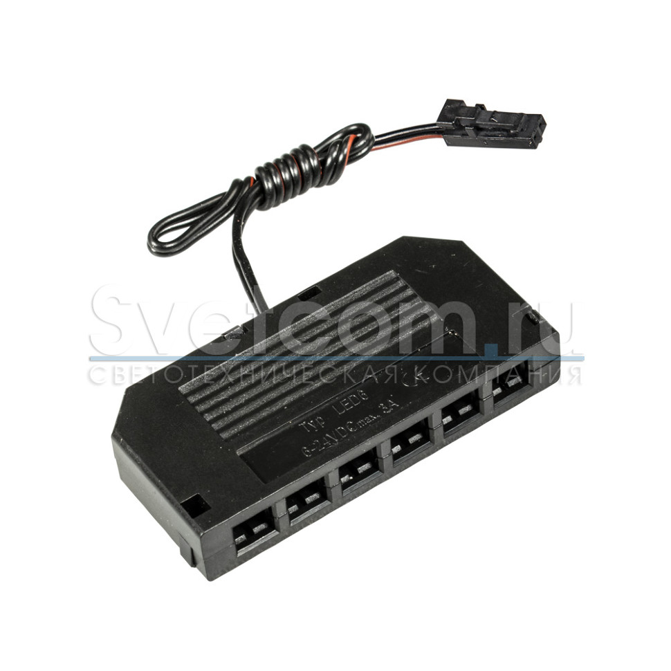 Разветвитель 815 с коннектором 813 (ПАПА), 6 гнёзд, L=1500мм, 12V/3A, черный